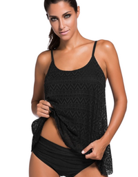 SHOPIQAT Jacquard Mesh Split Swimsuit