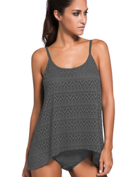 SHOPIQAT Jacquard Mesh Split Swimsuit