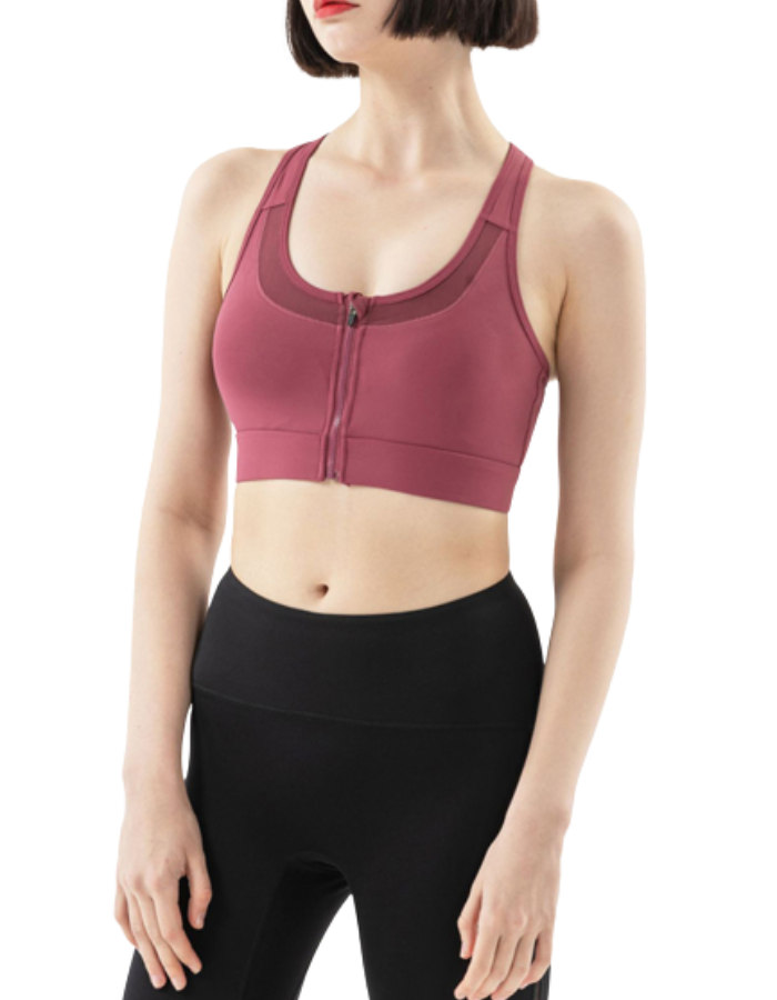 SHOPIQAT Front Zipper Shockproof Sports Bra