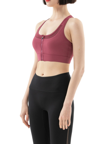 SHOPIQAT Front Zipper Shockproof Sports Bra