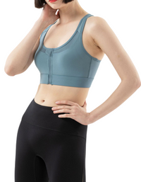 SHOPIQAT Front Zipper Shockproof Sports Bra