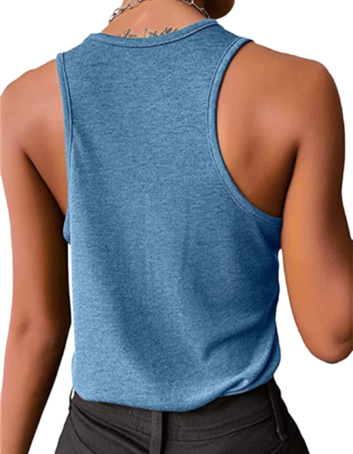 SHOPIQAT Button Knit Tank Top - Premium  from shopiqat - Just $5.300! Shop now at shopiqat