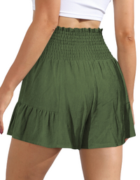 SHOPIQAT Wide Leg Shorts with Ruffled Straps - Premium  from shopiqat - Just $4.900! Shop now at shopiqat