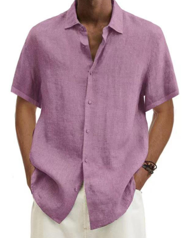 SHOPIQAT Linen Short Sleeve Shirt