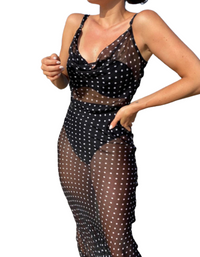 SHOPIQAT Mesh See-Through Back Lace-Up Dress - Premium  from shopiqat - Just $5.500! Shop now at shopiqat