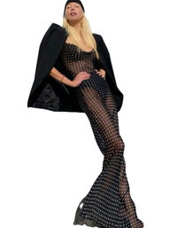 SHOPIQAT Mesh See-Through Back Lace-Up Dress - Premium  from shopiqat - Just $5.500! Shop now at shopiqat