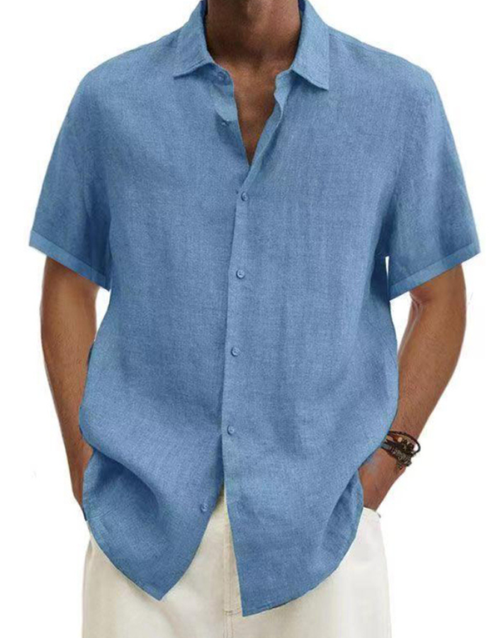 SHOPIQAT Linen Short Sleeve Shirt