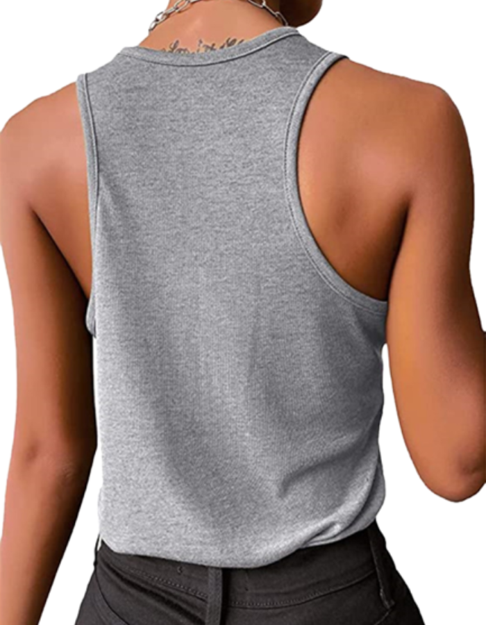 SHOPIQAT Button Knit Tank Top - Premium  from shopiqat - Just $5.300! Shop now at shopiqat