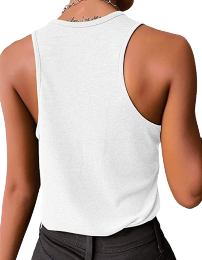 SHOPIQAT Button Knit Tank Top - Premium  from shopiqat - Just $5.300! Shop now at shopiqat