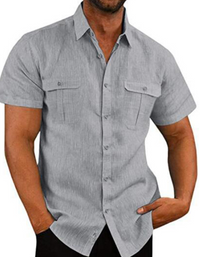SHOPIQAT Double Pocket Short Sleeve Shirt