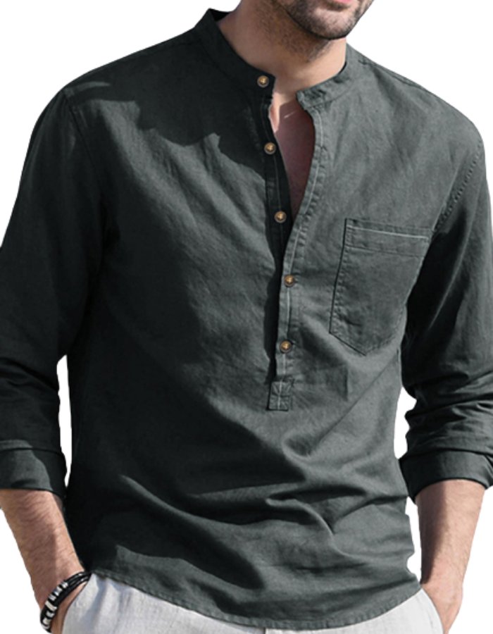 SHOPIQAT Long Sleeve Henley