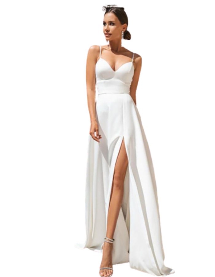 SHOPIQAT V-Neckline Front Slit Maxi Dress - Premium  from shopiqat - Just $8.500! Shop now at shopiqat