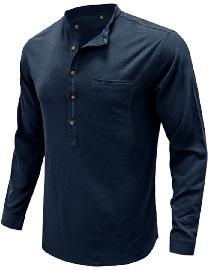 SHOPIQAT Long Sleeve Henley