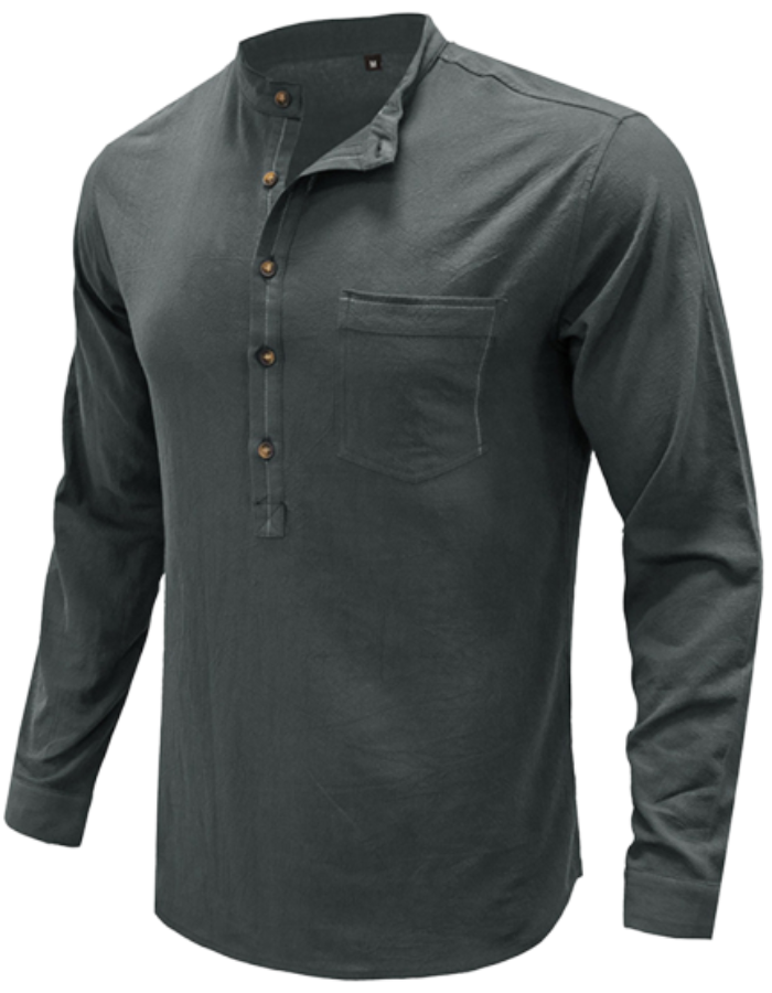 SHOPIQAT Long Sleeve Henley