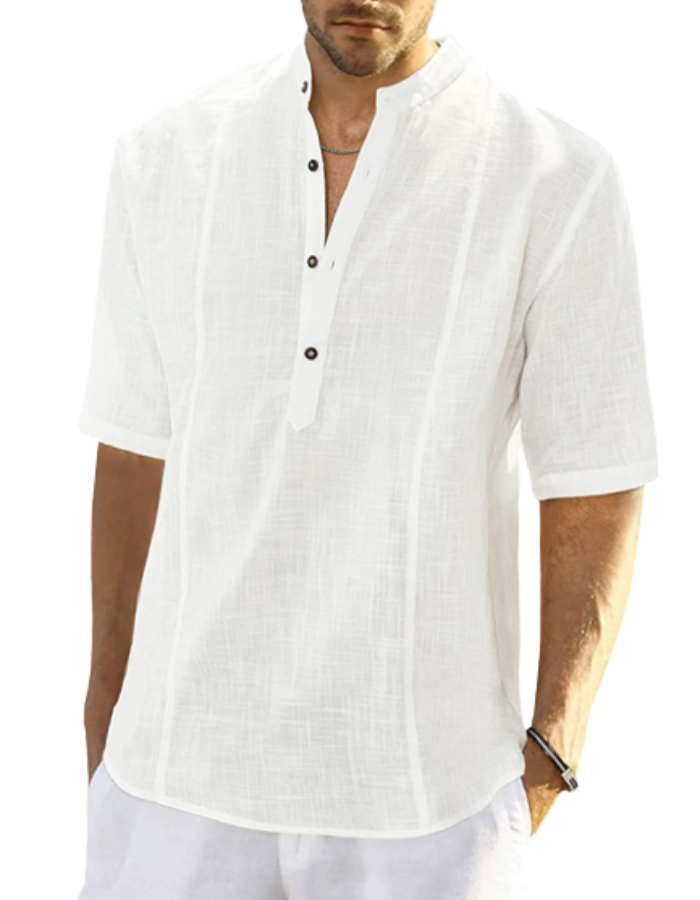 SHOPIQAT Linen Shirt With Long Sleeves