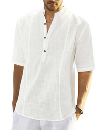 SHOPIQAT Linen Shirt With Long Sleeves