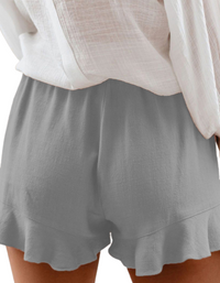 SHOPIQAT Elastic Waist Ruffled Shorts - Premium  from shopiqat - Just $4.900! Shop now at shopiqat