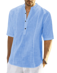 SHOPIQAT Linen Shirt With Long Sleeves