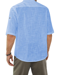 SHOPIQAT Linen Shirt With Long Sleeves