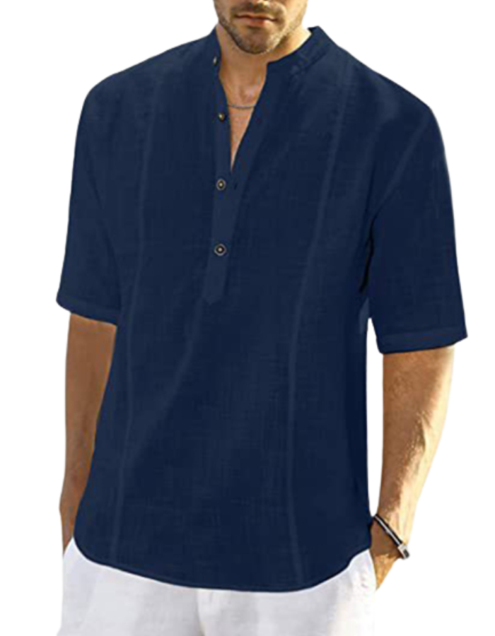 SHOPIQAT Linen Shirt With Long Sleeves