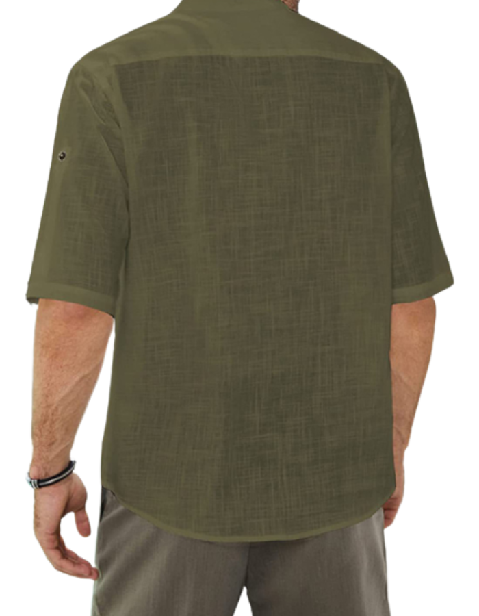 SHOPIQAT Linen Shirt With Long Sleeves