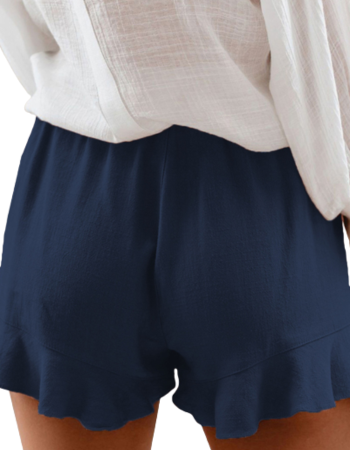 SHOPIQAT Elastic Waist Ruffled Shorts - Premium  from shopiqat - Just $4.900! Shop now at shopiqat