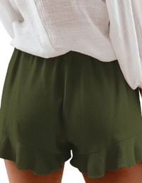 SHOPIQAT Elastic Waist Ruffled Shorts - Premium  from shopiqat - Just $4.900! Shop now at shopiqat