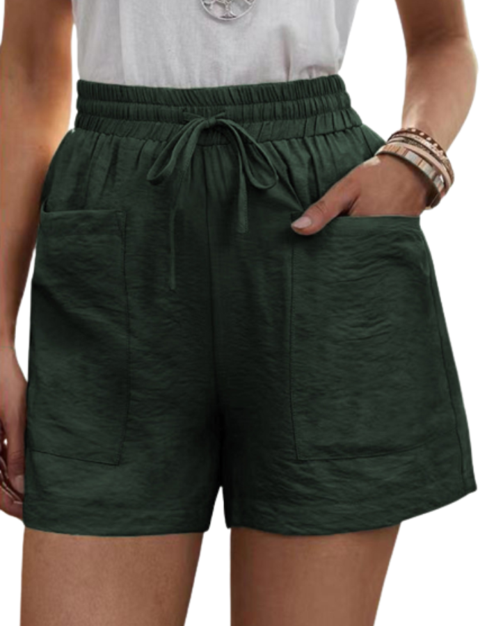 SHOPIQAT Drawstring Frayed-hem Shorts - Premium  from shopiqat - Just $5.300! Shop now at shopiqat