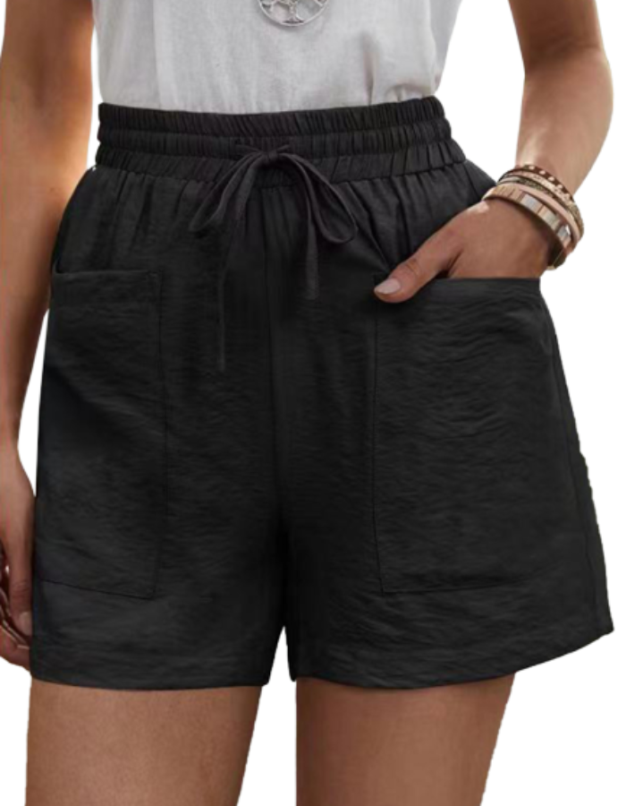 SHOPIQAT Drawstring Frayed-hem Shorts - Premium  from shopiqat - Just $5.300! Shop now at shopiqat