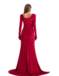 SHOPIQAT Long Sleeve Velvet Wrap Maxi Dress - Premium  from shopiqat - Just $16.500! Shop now at shopiqat