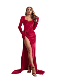 SHOPIQAT Long Sleeve Velvet Wrap Maxi Dress - Premium  from shopiqat - Just $16.500! Shop now at shopiqat