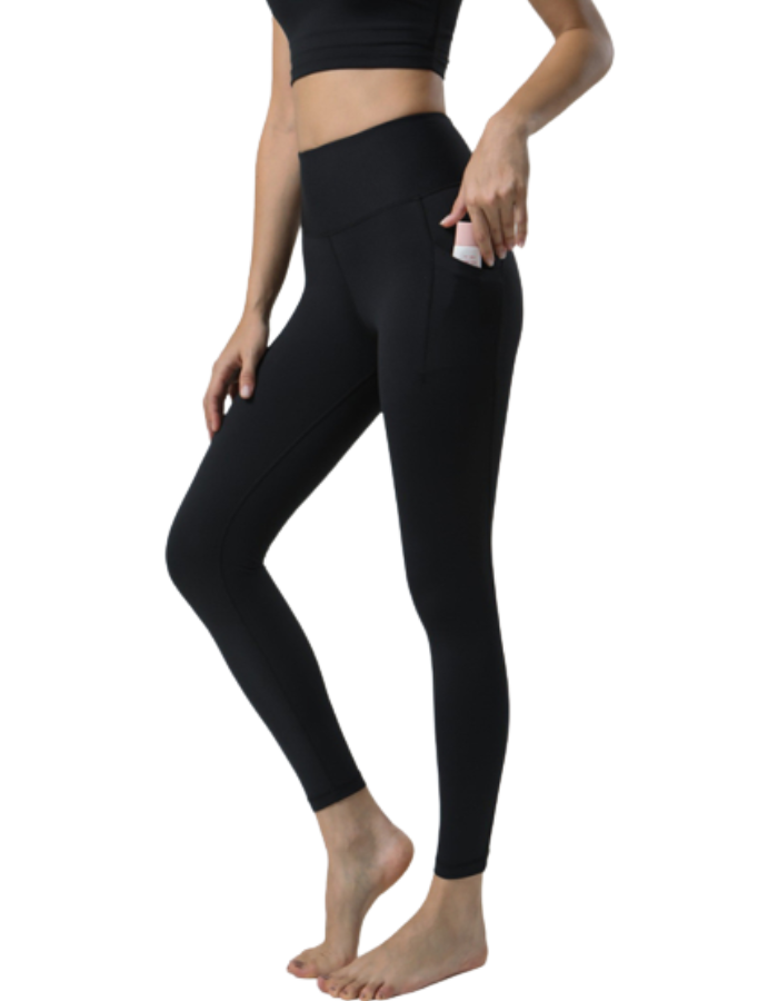 SHOPIQAT Double Sided Pocket High Waist  Sports Pants