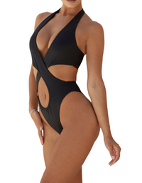 SHOPIQAT O-ring Cutout One-Piece Swimsuit