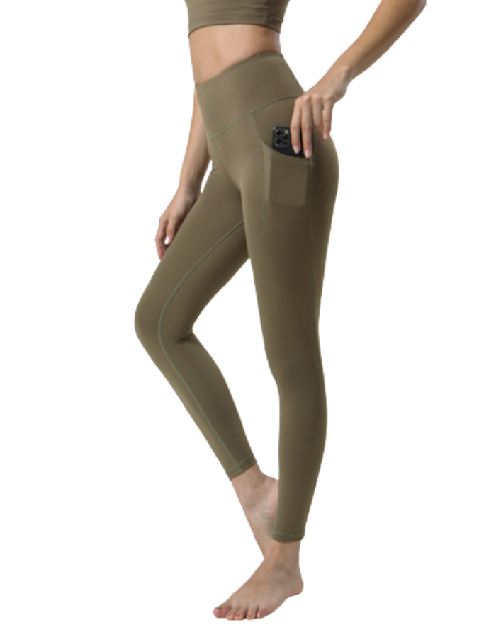 SHOPIQAT Double Sided Pocket High Waist  Sports Pants