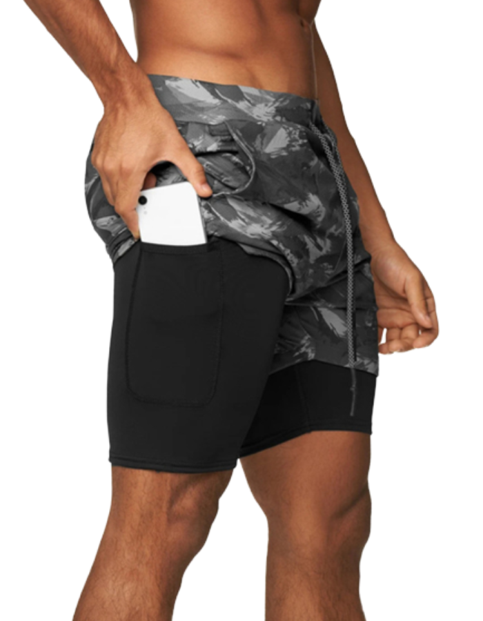 SHOPIQAT 2-in-1 Sports Drawstring Shorts
