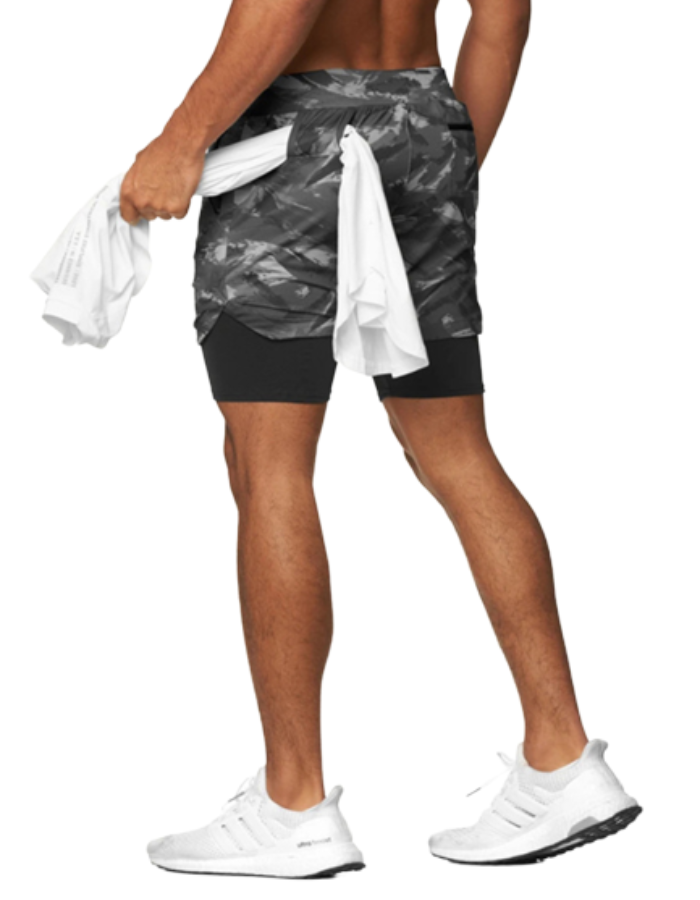 SHOPIQAT 2-in-1 Sports Drawstring Shorts