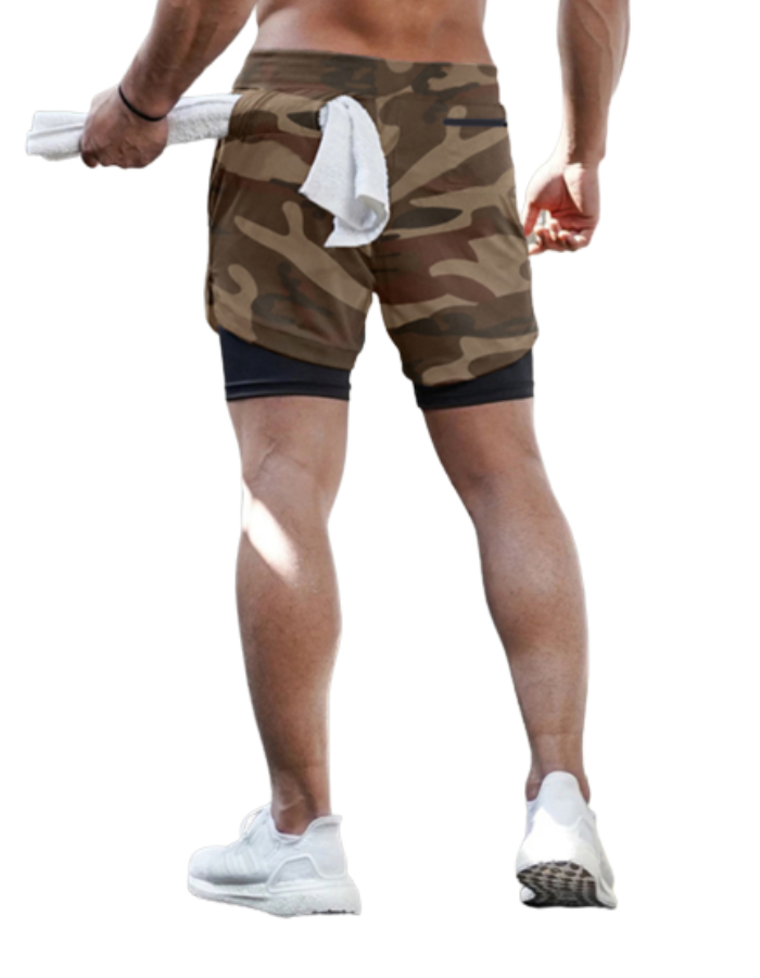 SHOPIQAT 2-in-1 Sports Drawstring Shorts