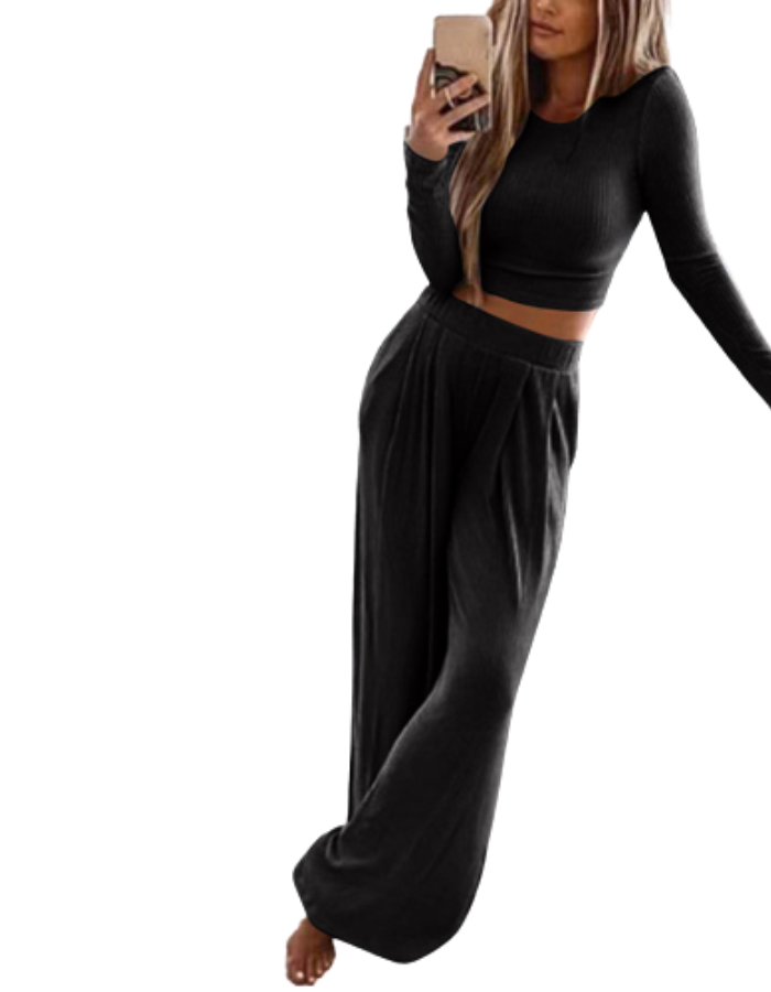 SHOPIQAT Knitted Casual Home Two-Piece Suit - Premium  from shopiqat - Just $10.300! Shop now at shopiqat