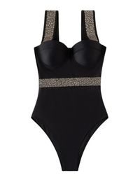 SHOPIQAT Rivet Decor Push-Up One-Piece Swimwear