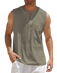 SHOPIQAT Lace Tie Jersey Tank