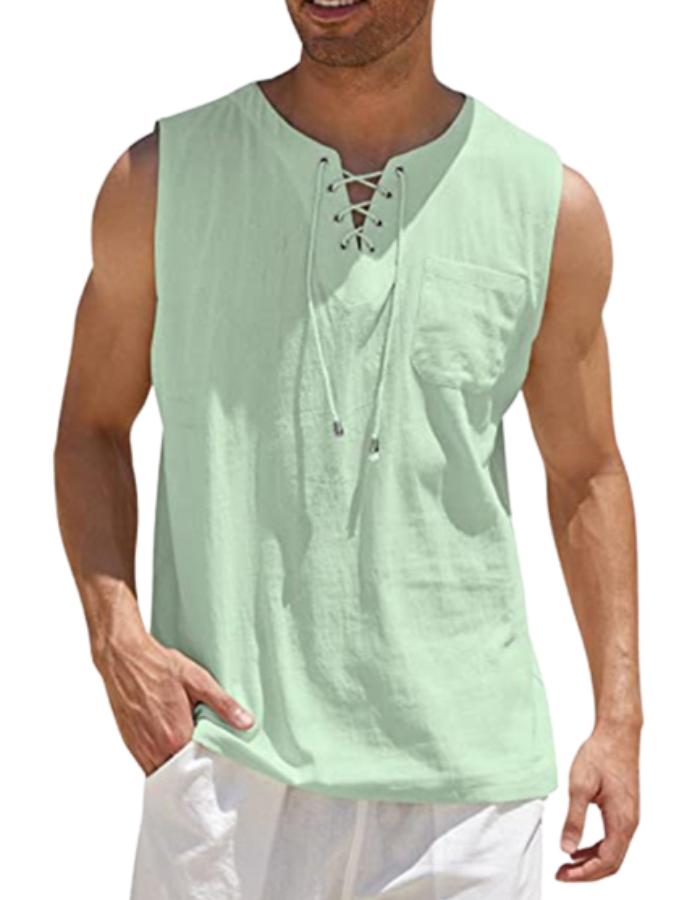 SHOPIQAT Lace Tie Jersey Tank