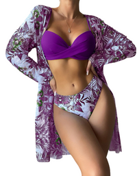 SHOPIQAT High Waist 3-Pieces Bikini Set
