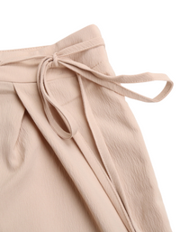 SHOPIQAT Cropped Tie Waist Pants - Premium  from shopiqat - Just $6.350! Shop now at shopiqat
