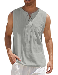 SHOPIQAT Lace Tie Jersey Tank