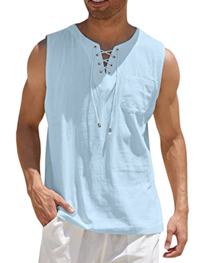 SHOPIQAT Lace Tie Jersey Tank