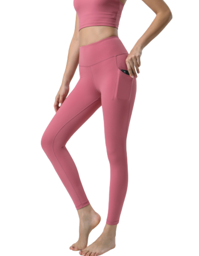 SHOPIQAT Double Sided Pocket High Waist  Sports Pants