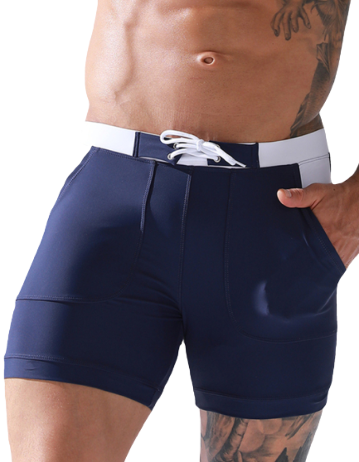 SHOPIQAT Lined Tethered Swim Shorts
