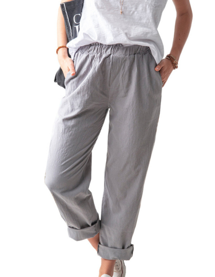 SHOPIQAT High Waist Straight Trousers - Premium  from shopiqat - Just $6.00! Shop now at shopiqat