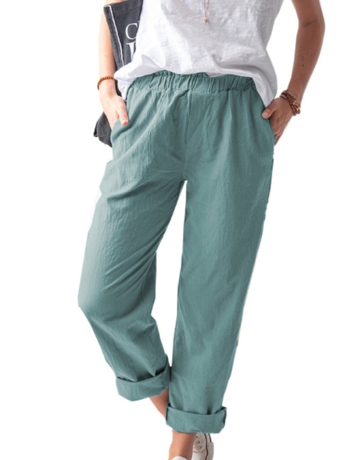 SHOPIQAT High Waist Straight Trousers - Premium  from shopiqat - Just $6.00! Shop now at shopiqat