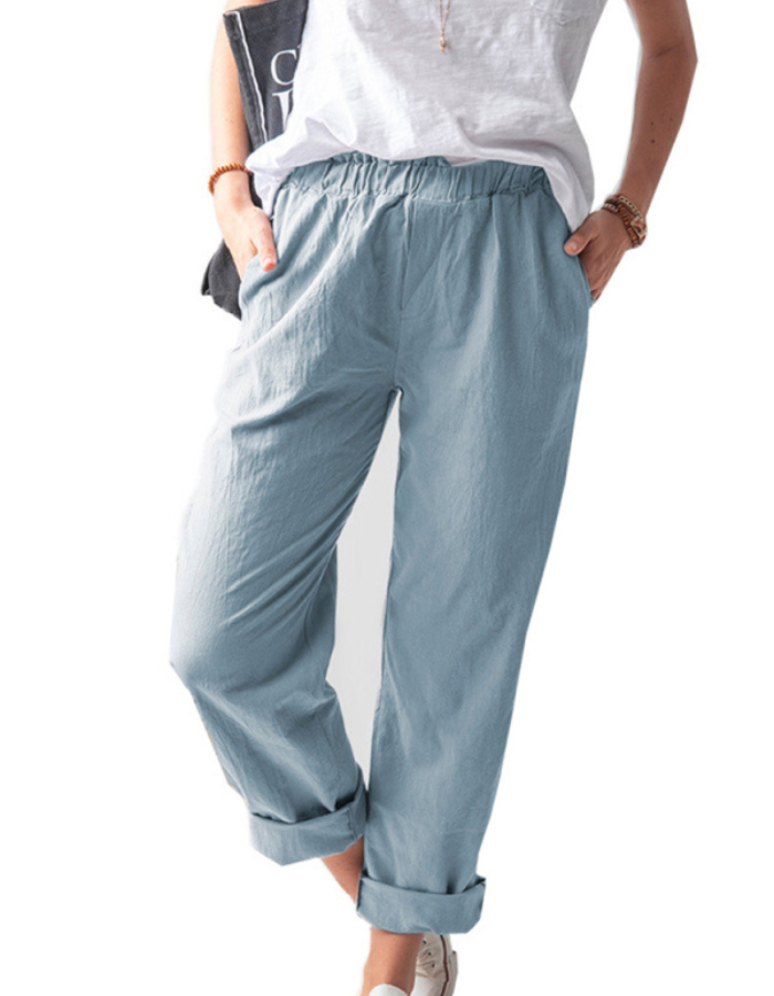 SHOPIQAT High Waist Straight Trousers - Premium  from shopiqat - Just $6.00! Shop now at shopiqat